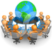 34918-Clipart-Illustration-Of-A-Group-Of-Orange-People-Working-O