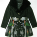 91017A-19A GUCCI BLACK WOOL&RABBIT FOX COAT SIZE 2 4 6 PRICE USD