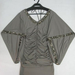 90715A-45 CHANEL DARK GREY COTTON JERSEY&NYLON TOP SIZE 2 4 6 PR