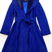 91006B-19  DKNY BLUE WOOL RABBIT COLLAR OVERCOAT SIZE 2 4 6 PRIC