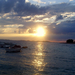 horvát tengerpart naplementében